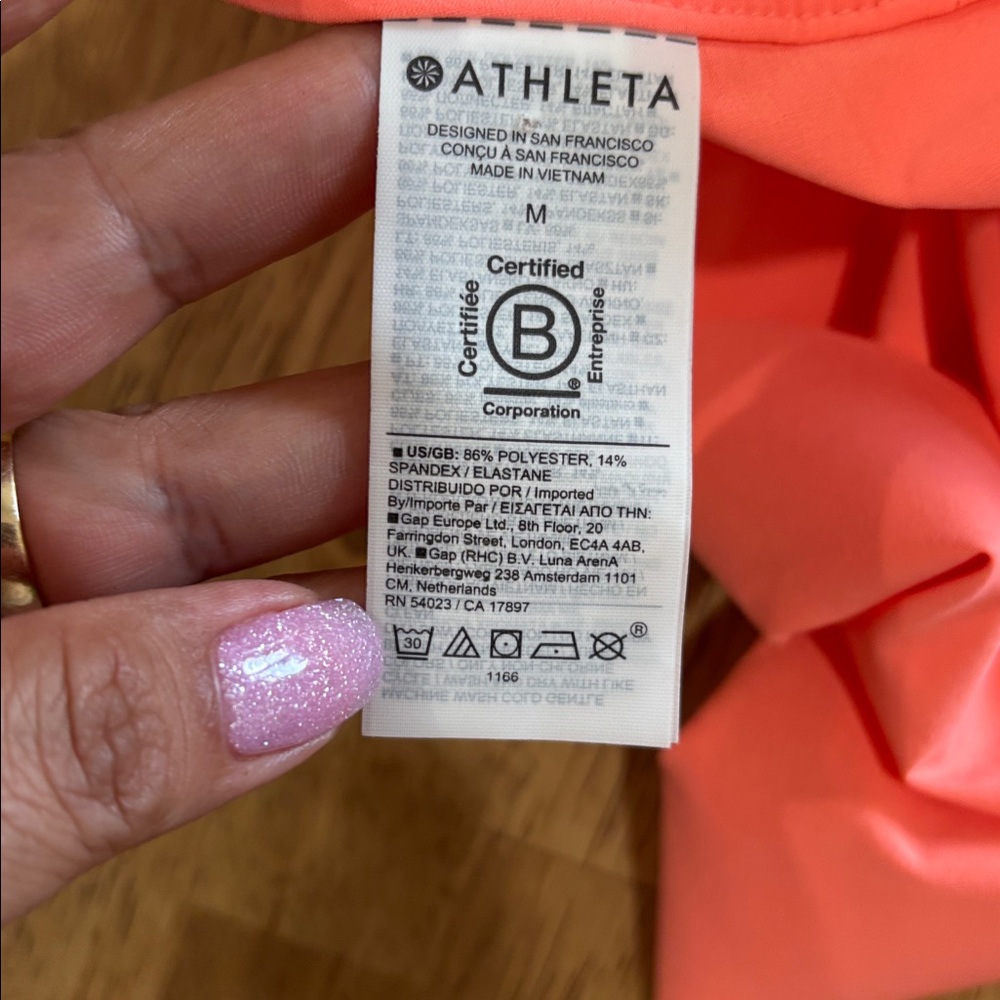 Athleta Women's Bright Coral Tank Top size M NWT - Picture 6 of 8